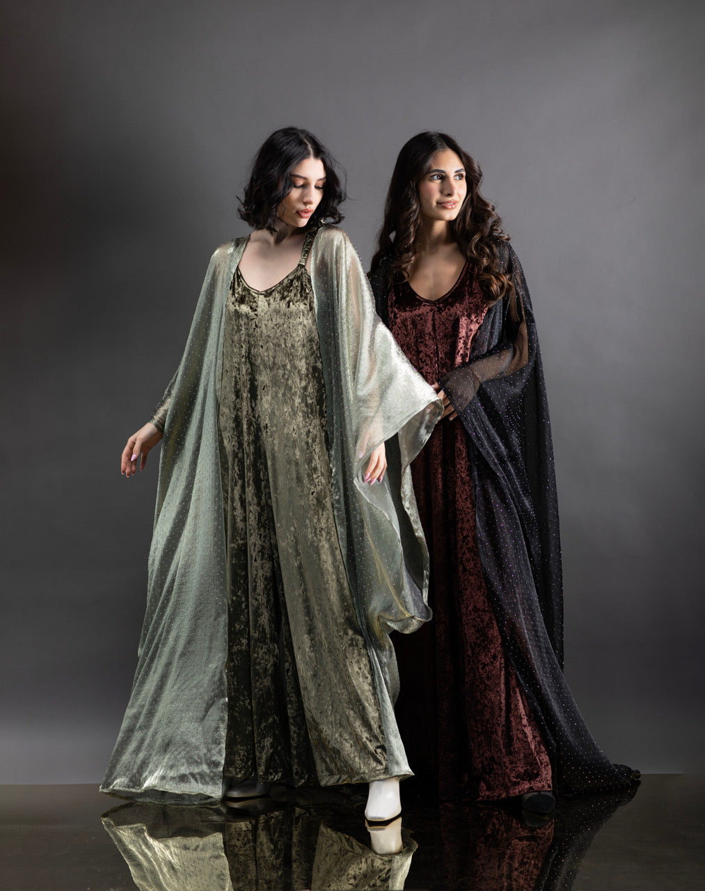 003 // yb jumpsuit sequins bisht