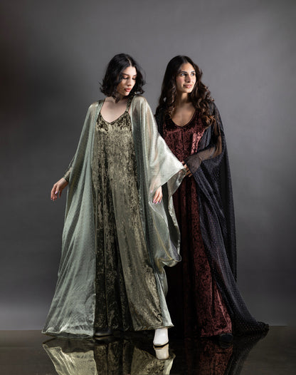 003 // yb jumpsuit sequins bisht