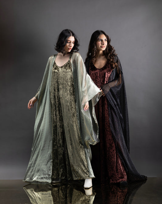 003 // yb jumpsuit sequins bisht
