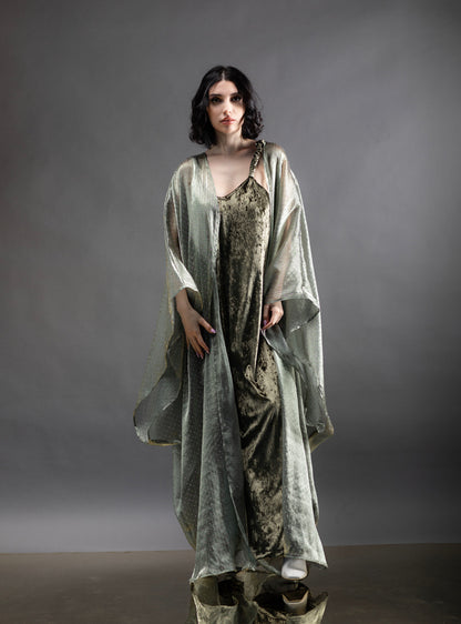 003 // yb jumpsuit sequins bisht