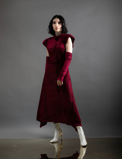 001 // padded shoulder dress