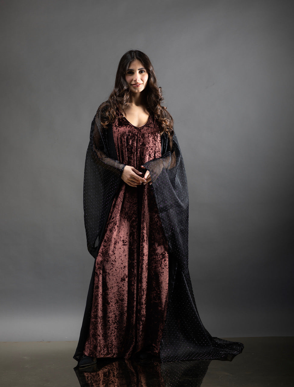 003 // yb jumpsuit sequins bisht